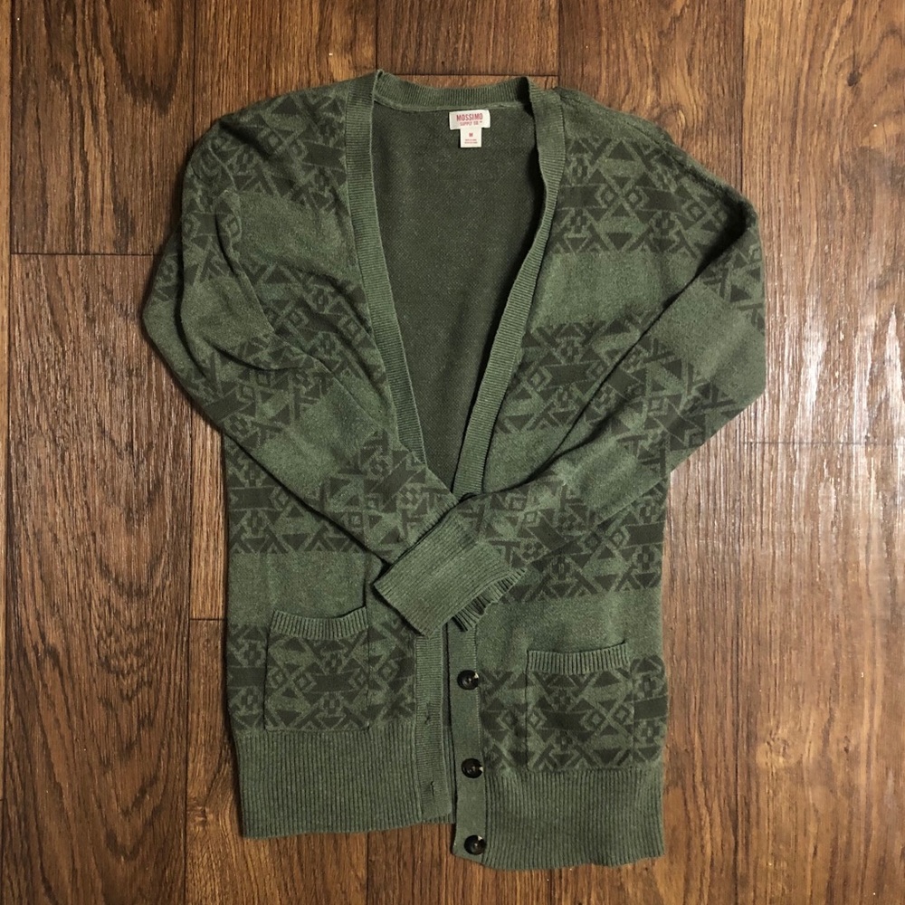 Patterned Fitted Sleeve Cardigan